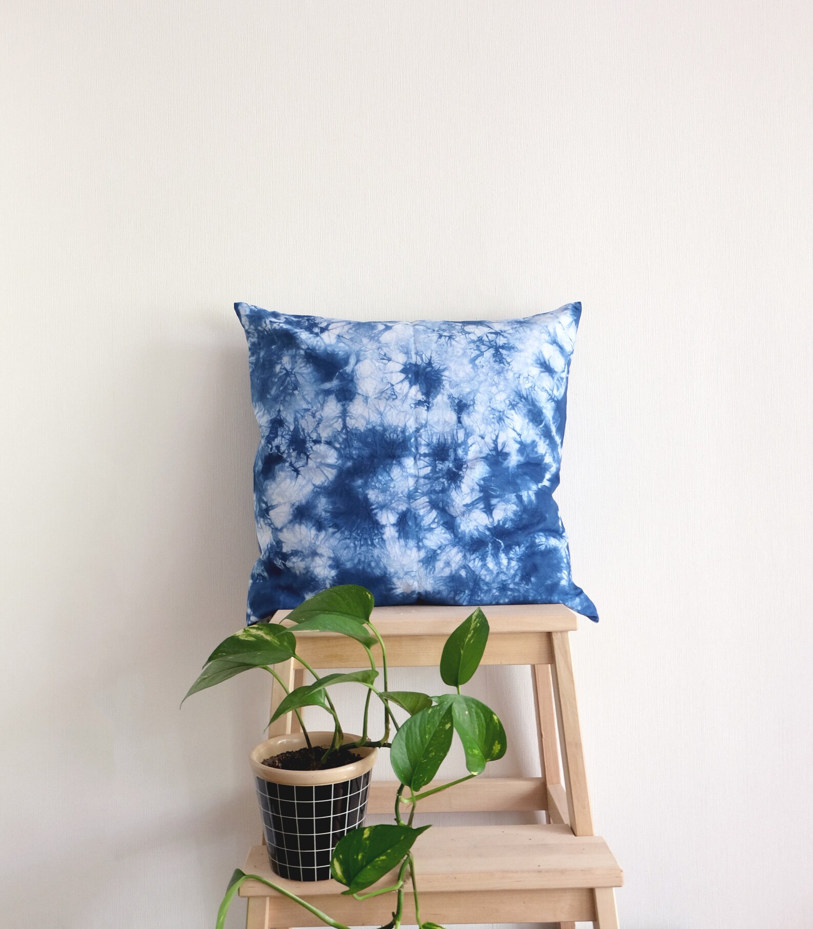 Indigo Blue Tie Dye Pillow Case. Blue Throw Lumbar Pillow Etsy