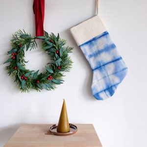 Personalized Tie dye Christmas stockings, Indigo blue stockings, READY TO SHIP image 9