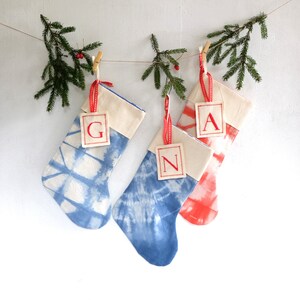 Monogram Christmas stocking with Tie-Dye, Personalized Holiday stocking, Family gift idea image 9