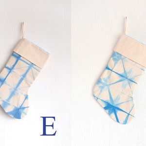 Personalized Tie dye Christmas stockings, Indigo blue stockings, READY TO SHIP image 7