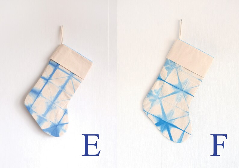 Personalized Tie dye Christmas stockings, Indigo blue stockings, READY TO SHIP image 7