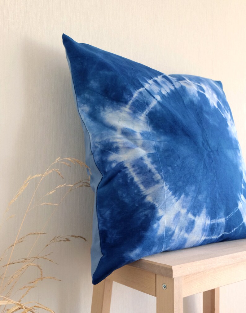 Indigo Blue Tie Dye Pillow Cover 20 Inch Size. Navy Blue Etsy