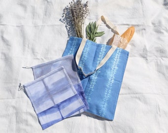 Zero waste bag set, Tote bag and two resusable grocery bags