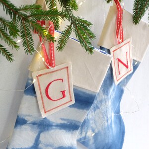 Monogram Christmas stocking with Tie-Dye, Personalized Holiday stocking, Family gift idea image 8