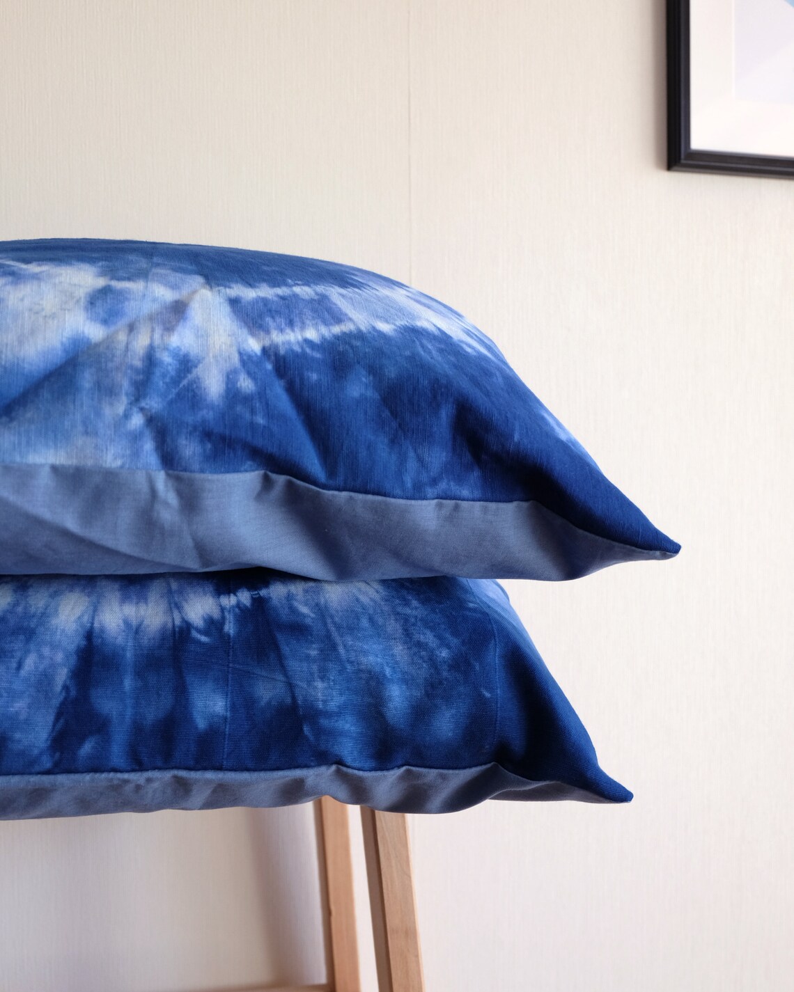 Indigo Blue Tie Dye Pillow Cover 20 Inch Size. Navy Blue Etsy