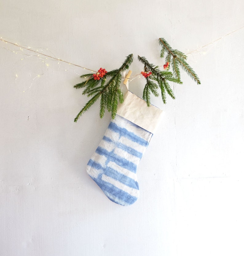 Monogram Christmas stocking with Tie-Dye, Personalized Holiday stocking, Family gift idea image 1