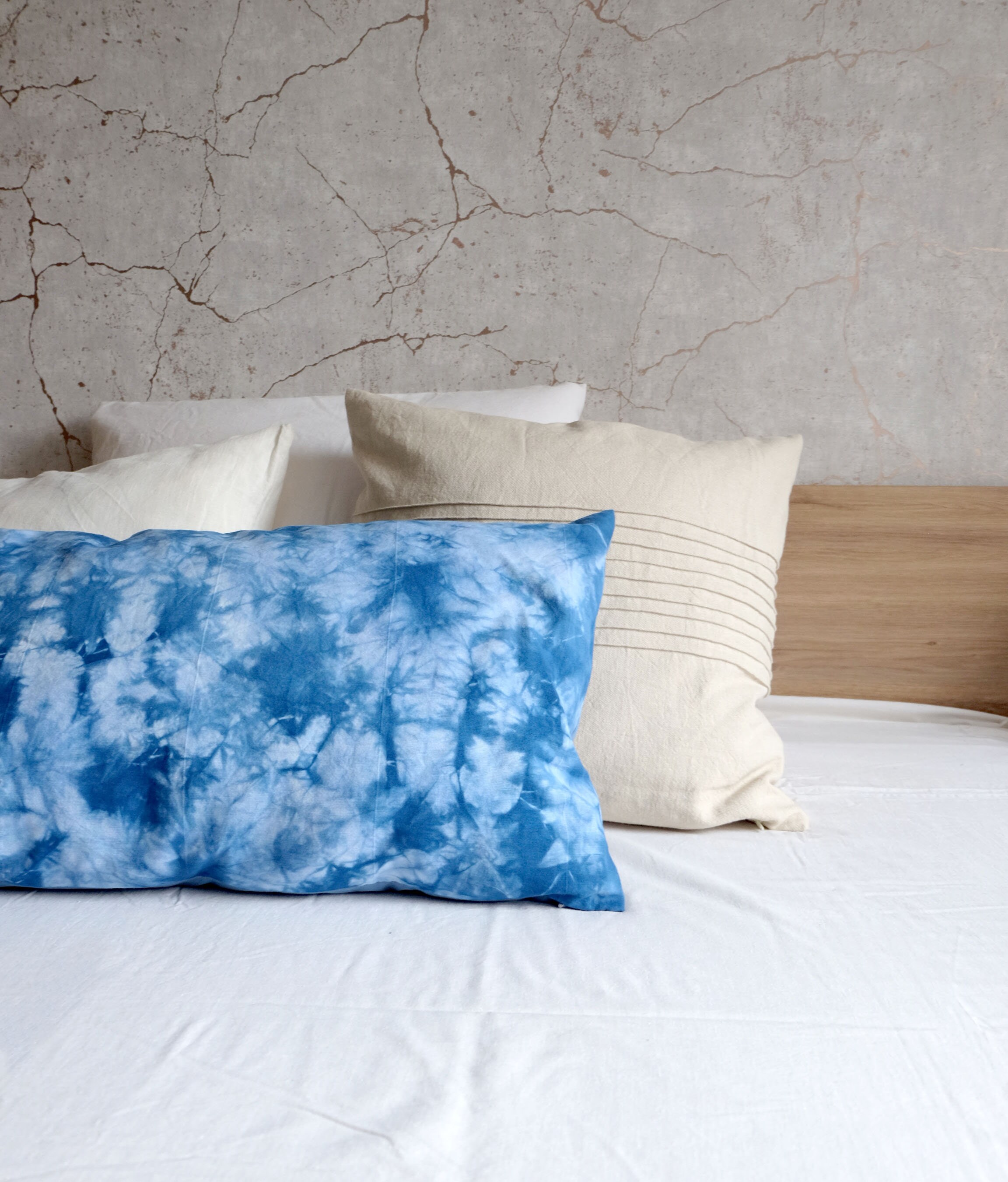 Indigo Blue Tie Dye Pillow Case. Blue Throw Lumbar Pillow Etsy