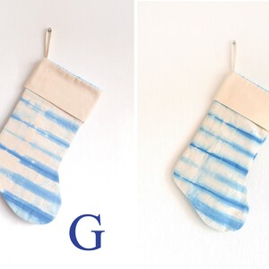 Personalized Tie dye Christmas stockings, Indigo blue stockings, READY TO SHIP image 8