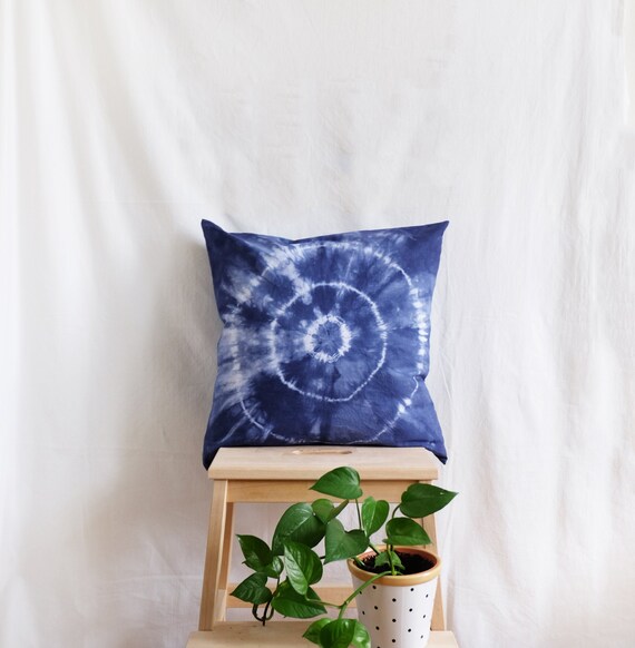 Blue Tie Dye Cushion Pillowcase. 20x20 Blue Tie Dye Cushion Pillowcase. 20x20