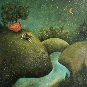 Stargazers. Giclee art reproduction with 1/2&quot; white border