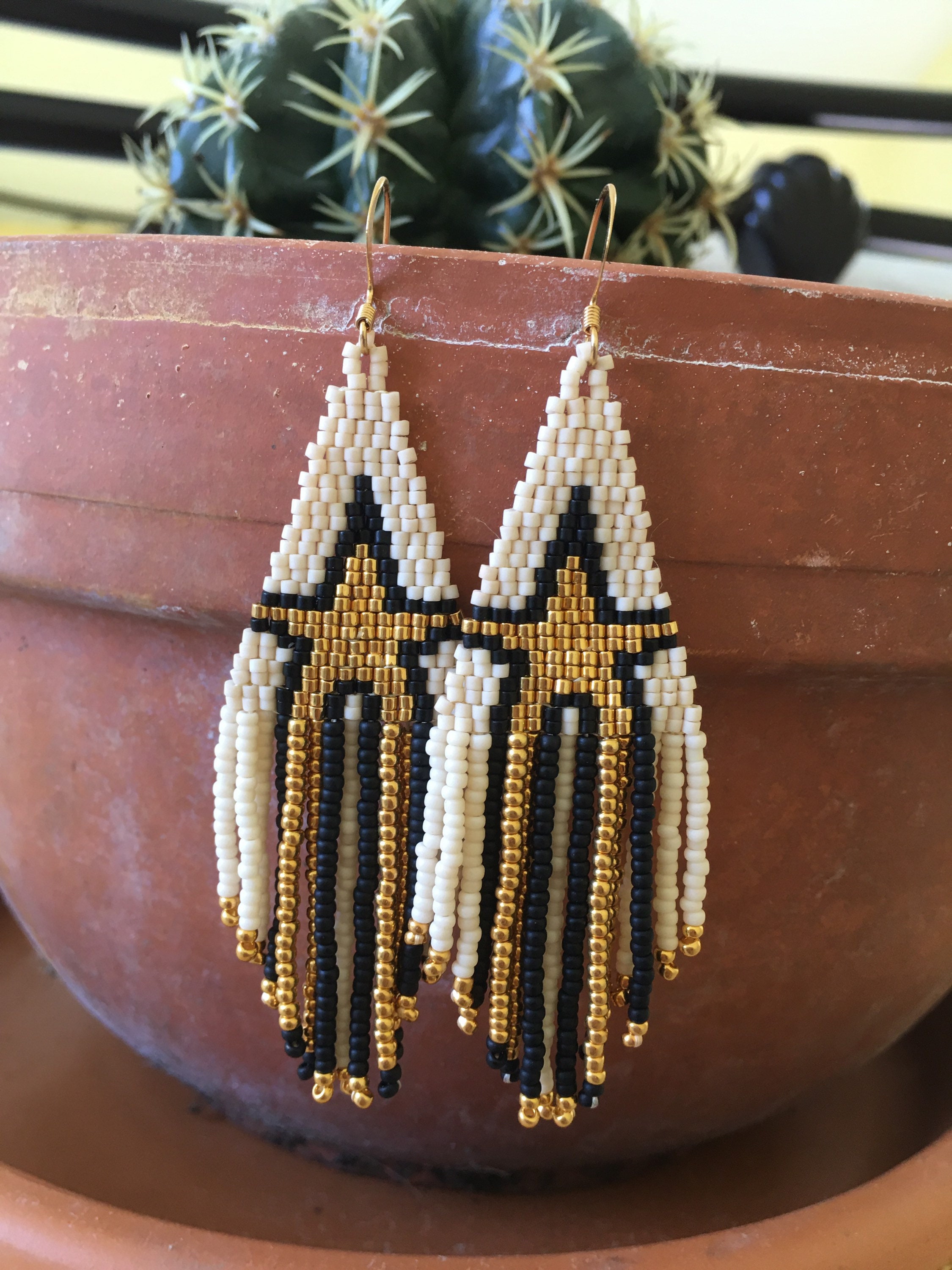Mexican handmade beaded earrings Ella /jewellery/ handwoven Etsy
