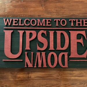 Welcome to the Upside Down, Stranger Things inspired pallet sign, Halloween Decoration image 3