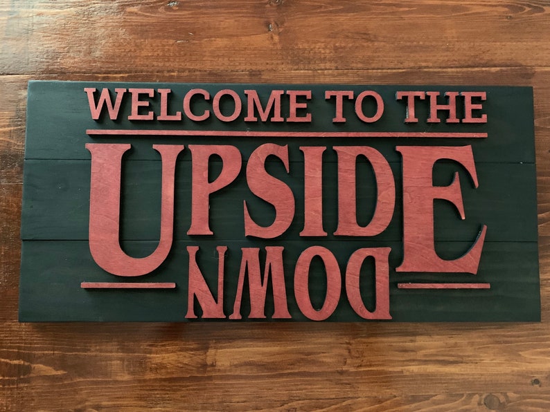 Welcome to the Upside Down, Stranger Things inspired pallet sign, Halloween Decoration image 3