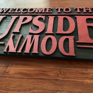 Welcome to the Upside Down, Stranger Things inspired pallet sign, Halloween Decoration image 4