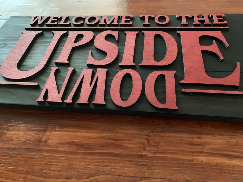 Welcome to the Upside Down, Stranger Things inspired pallet sign, Halloween Decoration image 4