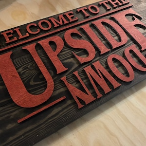 Welcome to the Upside Down, Stranger Things inspired pallet sign, Halloween Decoration image 2