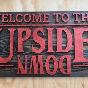 Welcome to the Upside Down, Stranger Things inspired pallet sign, Halloween Decoration image 1