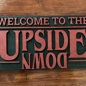Welcome to the Upside Down, Stranger Things inspired pallet sign, Halloween Decoration image 7