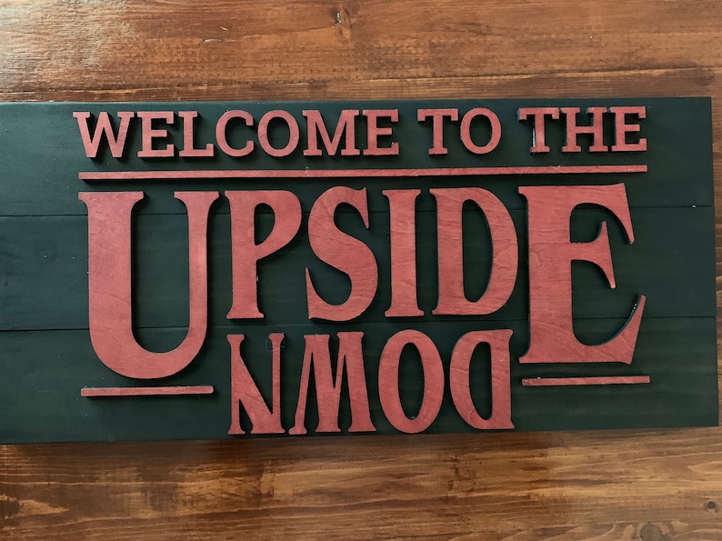 Welcome to the Upside Down, Stranger Things inspired pallet sign, Halloween Decoration image 7