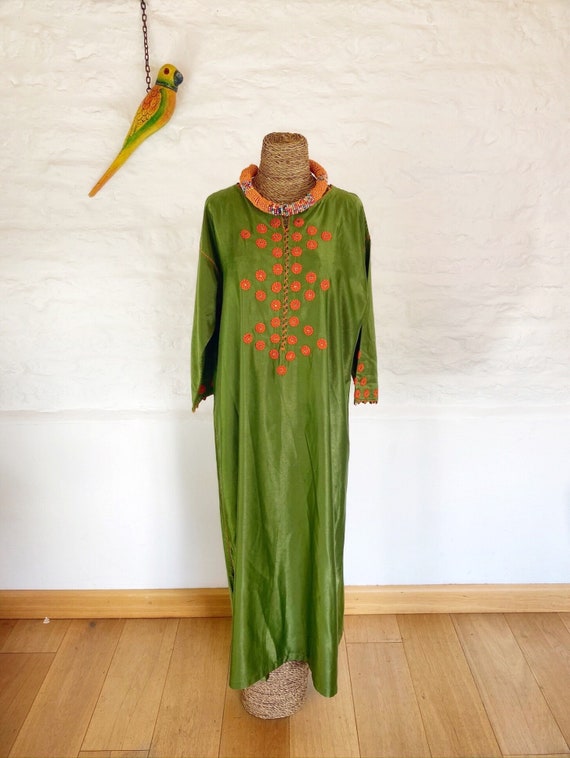 Avocado and Orange Kaftan