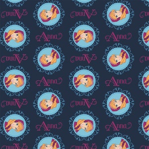 Disney Frozen Fabric: Anna Medallions- Fabric by the yard
