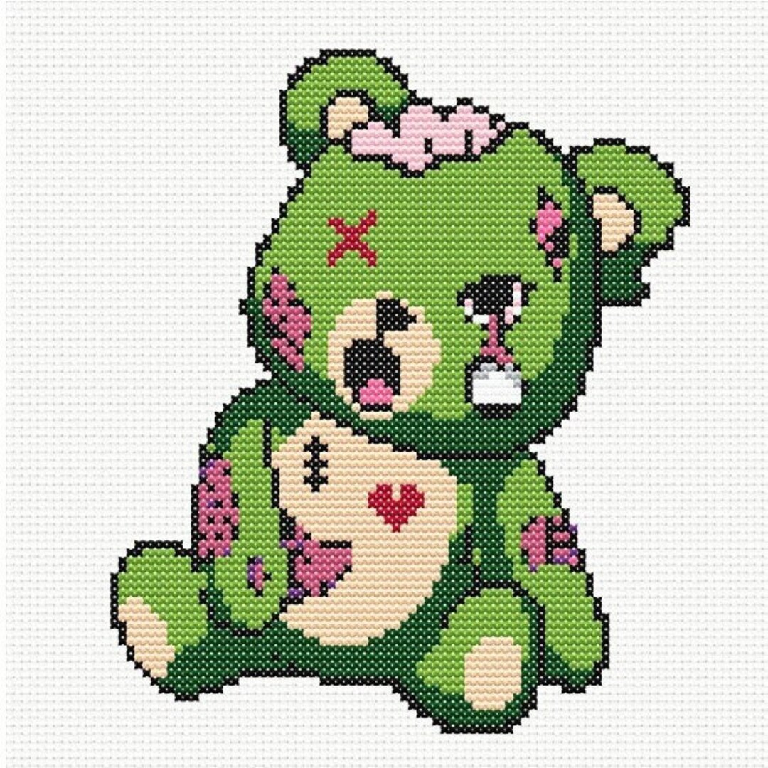 Zombie Pattern Stitch Zombie Bear- Cross Stitch Pattern - Etsy
