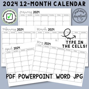 2023 Calendar Word - Etsy