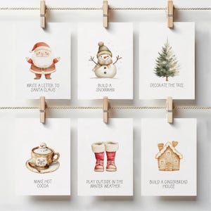 35 AFDRUKBARE en 35 BEWERKBARE adventskaarten voor kinderen en gezinnen. Modern en toch klassiek. Aquarel. Adventactiviteitenkaarten voor kinderen.