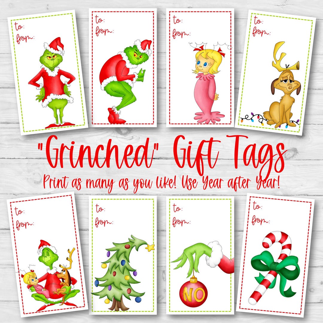 printable-grinch-gift-tags-grinch-christmas-gift-tags-8-designs-instant-download-use-year-after-year-unlimted-use-grinch-to-from-tags-etsy for Free Printable Grinch Printable Images PRINTABLE Grinch Gift Tags, Grinch Christmas Gift Tags, 8 Designs, Instant Download, Use Year After Year, Unlimted Use, Grinch to From Tags - Etsy for Free Printable Grinch Printable Images