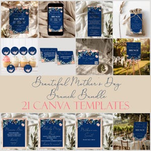 Mother&#39;s Day Brunch HUGE Invitation Bundle, Mother&#39;s Day Brunch Templates, Canva, Mothers Day Decor, Mother&#39;s Day Party, Editable, Printable