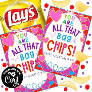 EDITÁVEL Saco de batatas fritas para namorados, cartões de dia dos namorados para impressão, cartões de dia dos namorados sem doces, classe dos namorados, download instantâneo, chips para namorados