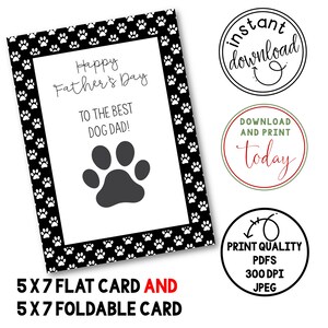 PRINTABLE Father&#39;s Day Card | Father&#39;s Day From Dog |  Dog Father&#39;s Day | Father&#39;s Day Card Gift | Best Dog Dad Father&#39;s Day Card