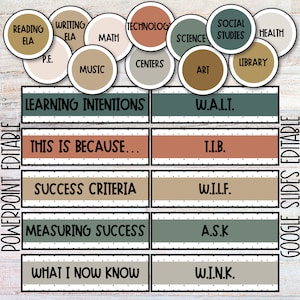 Learning Intentions | EDITABLE | Google Slides | PowerPoint | Modern BOHO | Instant Download | Professional | Effective | Neutral Tones