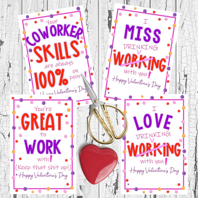 INSTANT DOWLOAD Printable Coworker Valentines 25 Cards. - Etsy