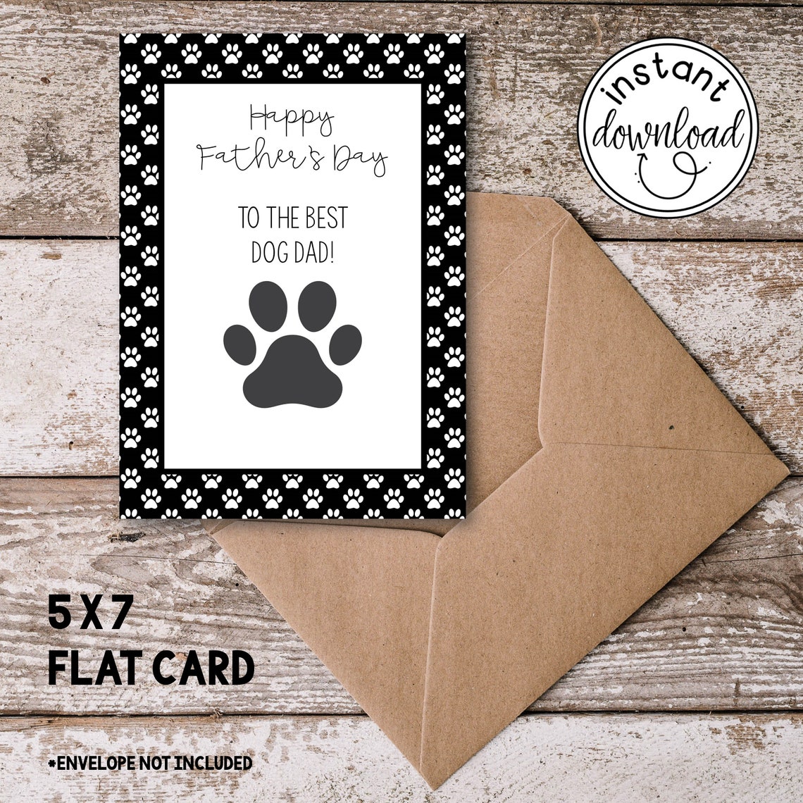 PRINTABLE Father's Day Card Father's Day From Dog | Etsy