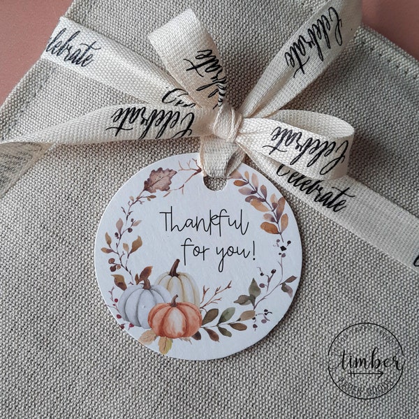 Printable 2" Thanksgiving Tags | Autumn Gift Tags | Thanksgiving Treat Tags |Thanksgiving Cupcake Toppers | Thankful for You Tags