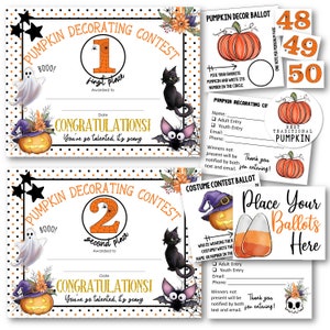 Kürbis-Dekorations-Contest Kit + Kostüm-Contest Kit. Halloween-Party-Set. Halloween-Preisträger. Kürbis Dekorieren. Kostüm-Preis.