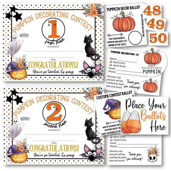 Pumpkin Decorating Contest Kit + Costume Contest Kit. Halloween Party Kit. Halloween Contest Supplies. Pumpkin Decorating. Costume Contest.
