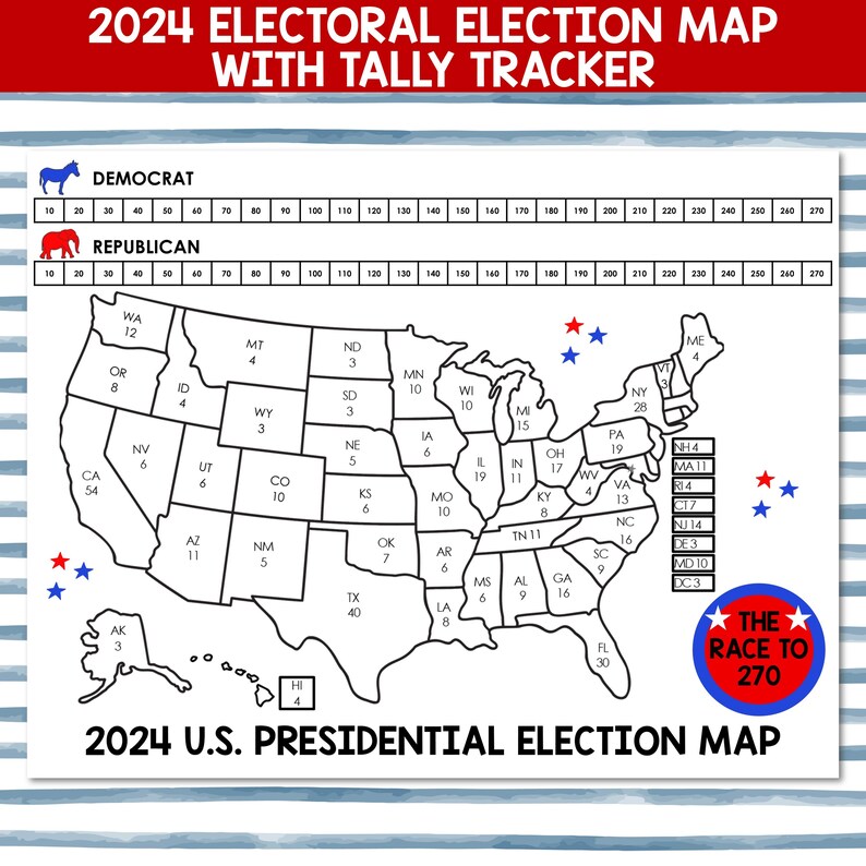 2024 Presidential Election Map, Electoral College AND Senate and House