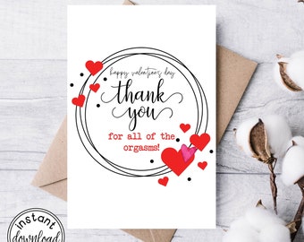 PRINTABLE Naughty Valentine's  Day Card | Naughty Valentine's Day Gift For Him, Her | Anniversary Card | Birthday Card for Partner