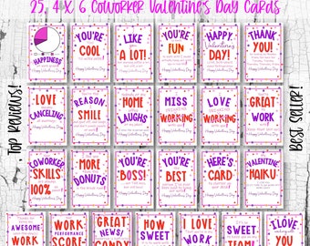 INSTANT DOWLOAD, Printable, Coworker Valentines, 25 Cards. Office Valentines, Work Valentines, Funny Valentines, Sign Manually or Digitally