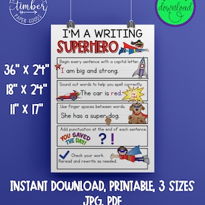 PRINTABLE Anchor Charts! 3 Sizes Included. Writing Anchor Chart. ELA Anchor Chart. Custom. Engaging. Classroom Writing Anchor Chart.
