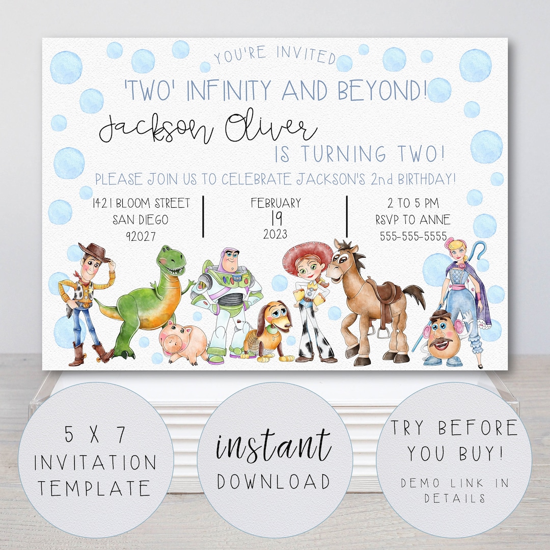 Two Infinity and Beyond Invitation Template. Easily CUSTOMIZABLE. 2nd Two Infinity and Beyond Invitation Template. Easily CUSTOMIZABLE. 2nd