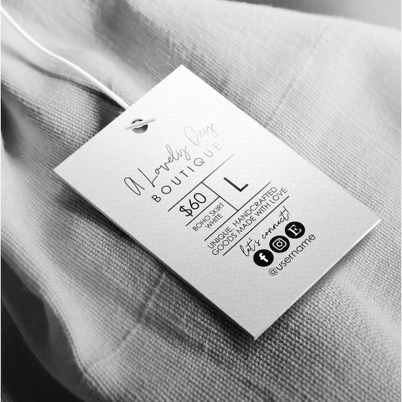 Editable Price Tag Template Custom Clothing Hang Tag Etsy