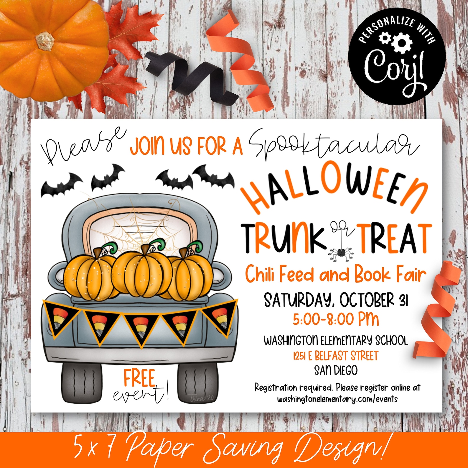 EDITABLE Trunk or Treat Flyer Invites and Registration Etsy EDITABLE Trunk or Treat Flyer Invites and Registration Etsy