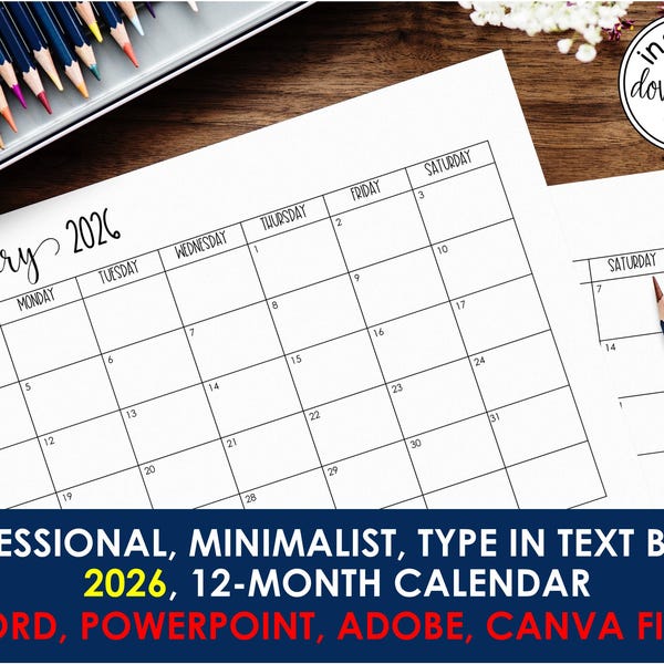 2026 Year Text Printables - Etsy