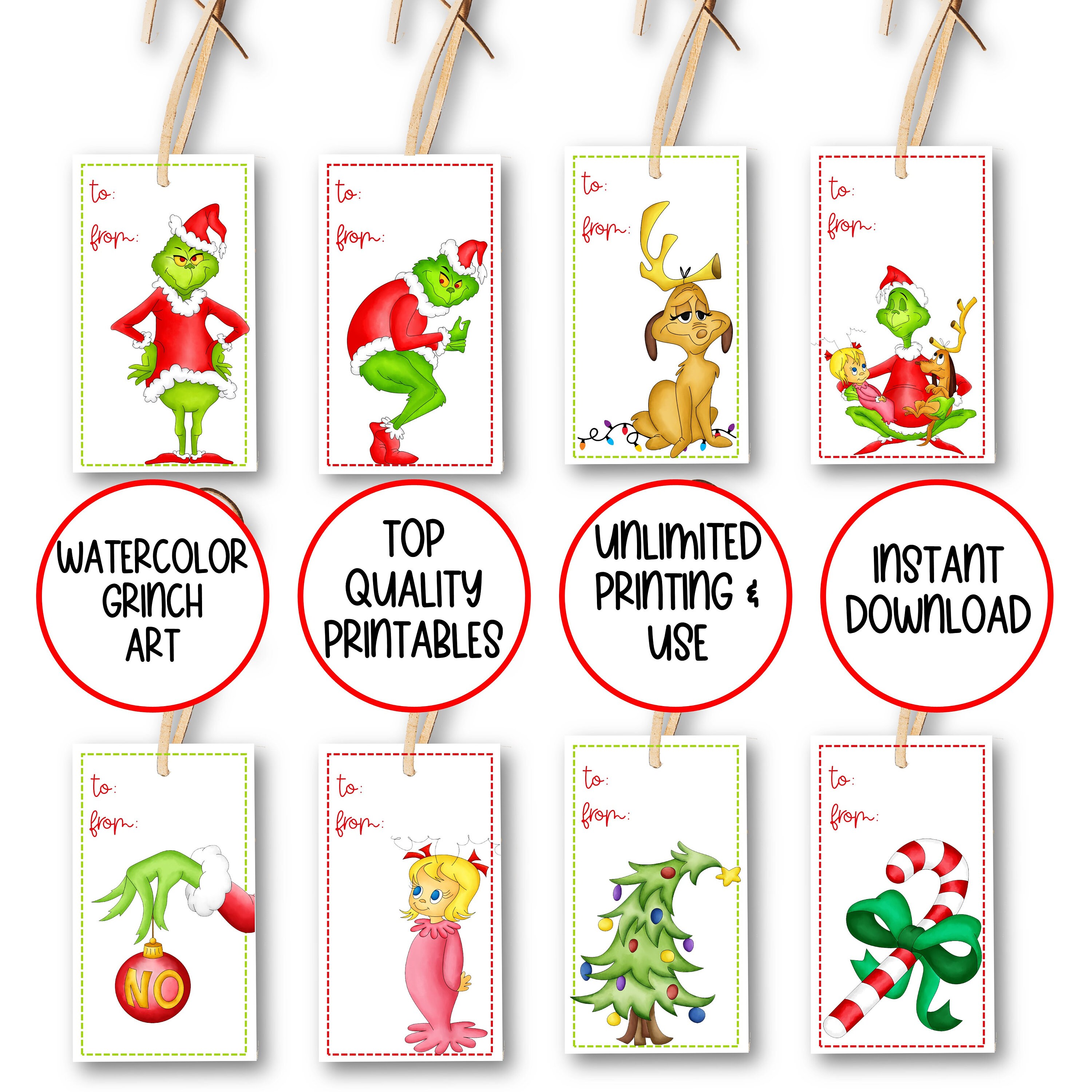 PRINTABLE Grinch Gift Tags Grinch Christmas Gift Tags 8 Etsy PRINTABLE Grinch Gift Tags Grinch Christmas Gift Tags 8 Etsy