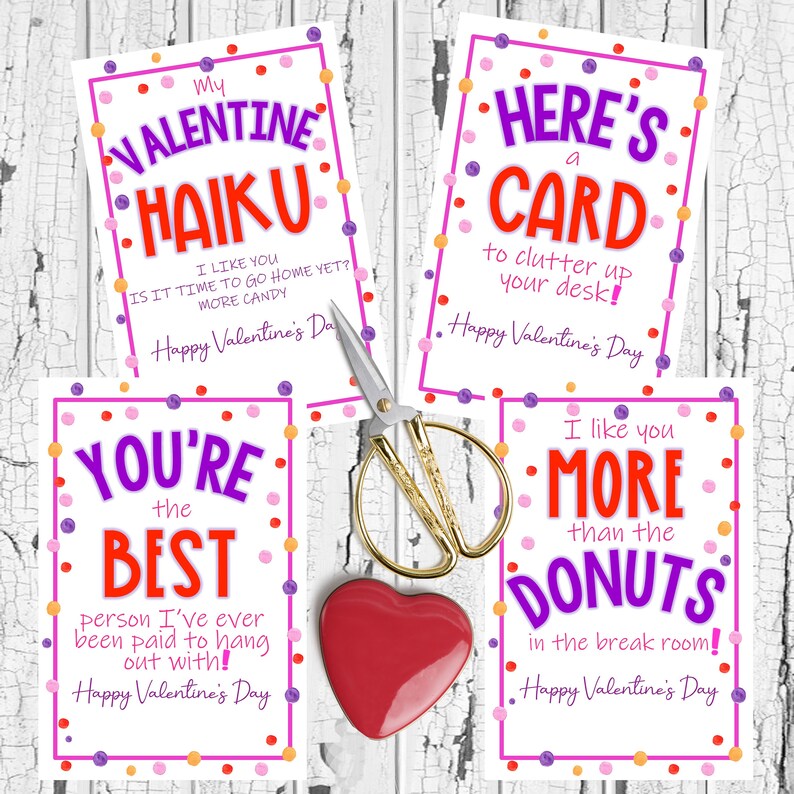 INSTANT DOWLOAD Printable Coworker Valentines 25-2X3 Cards. - Etsy
