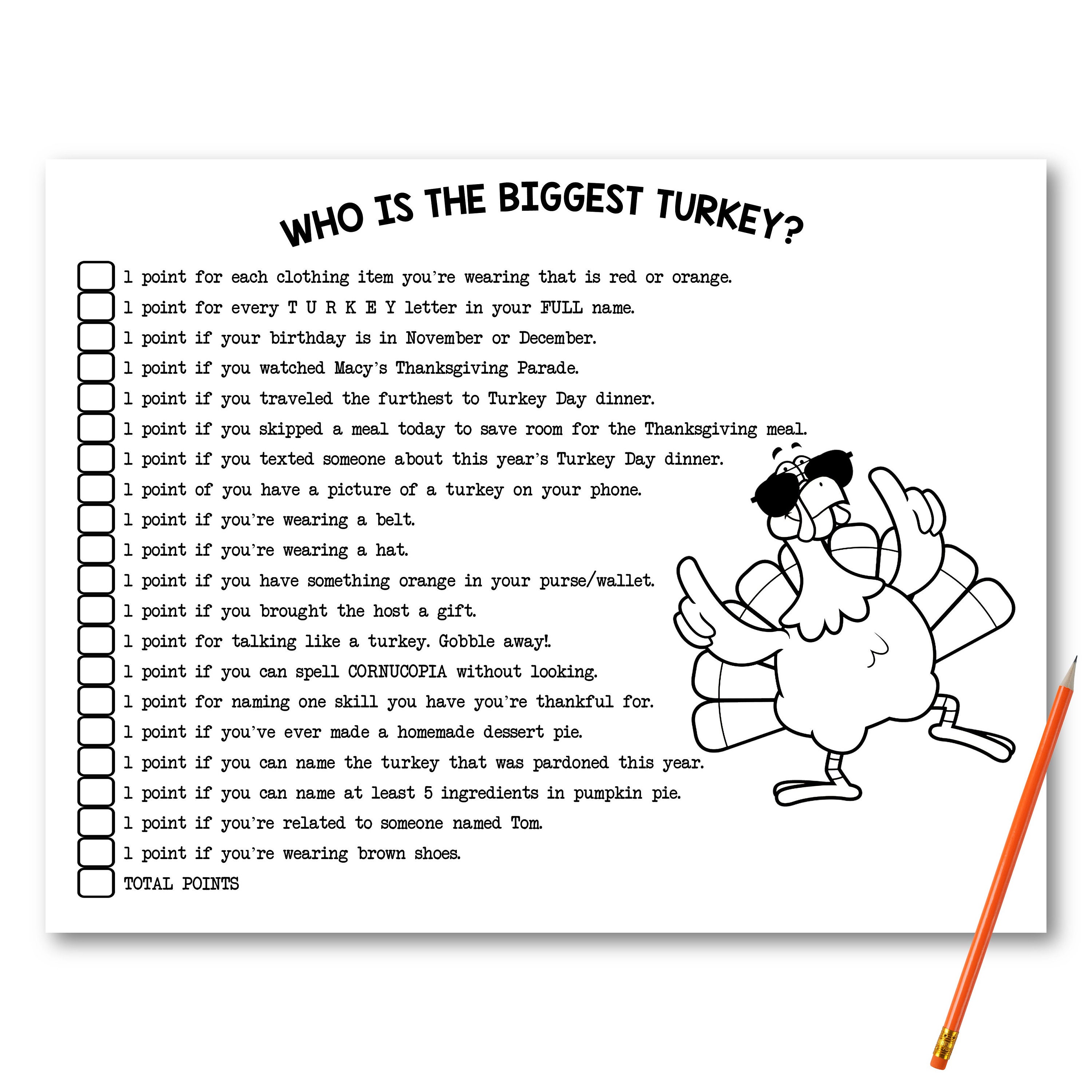 Thanksgiving Game Printable 2022 Thanksgiving Game Family Etsy