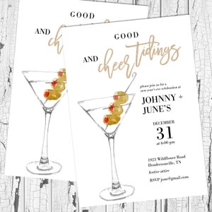 EDITABLE New Year&#39;s Eve Party Invitation || Customize and Print at Home || Digital Download  || Email Invitation || New Year&#39;s Eve Invite